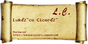 Lukács Ciceró névjegykártya